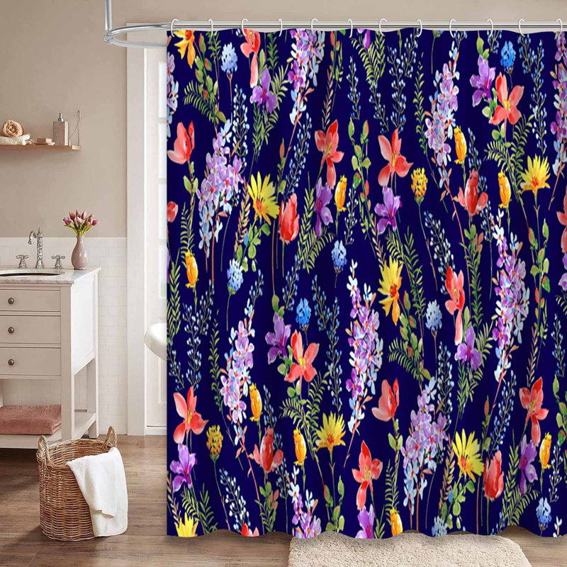 Rideau de douche à 12 crochets, L 72 po x l 72 po