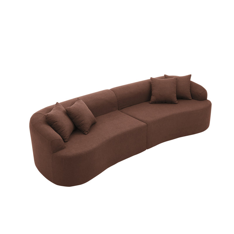 Canapé modulaire 2 pièces, Marron foncé