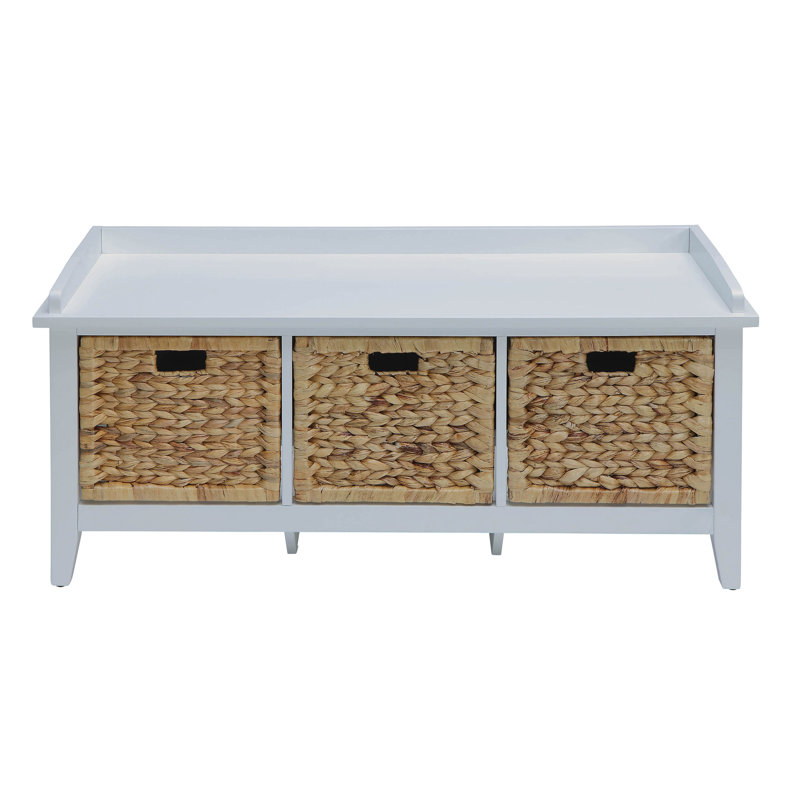 Banc fonctionnel avec 3 tiroirs en bois