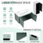 Meuble-lavabo de salle de bain 36 po avec lavabo en résine en forme de goutte et armoires latérales, blanc
