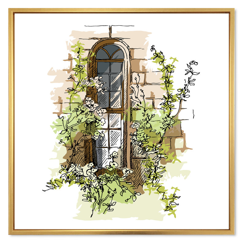 Vintage Old Europe View IX - peinture sur toile encadrée
