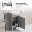 Meuble-lavabo compact gris de 18 po: mini armoire peu encombrante avec lavabo en céramique, parfaite pour les petites salles de bain