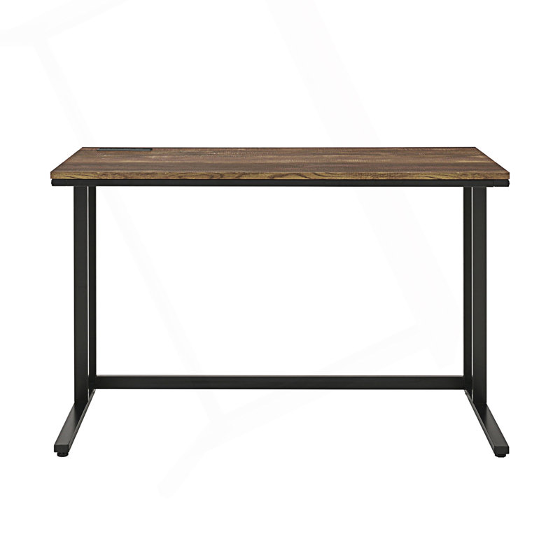 Rectangular Writing Desk With USB Port And Plug, Black