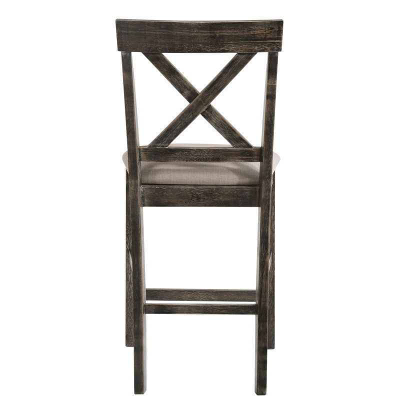 Haigh Upholstered Counter Stool, Weathered Gray, Counter Stool (26” Seat Height)