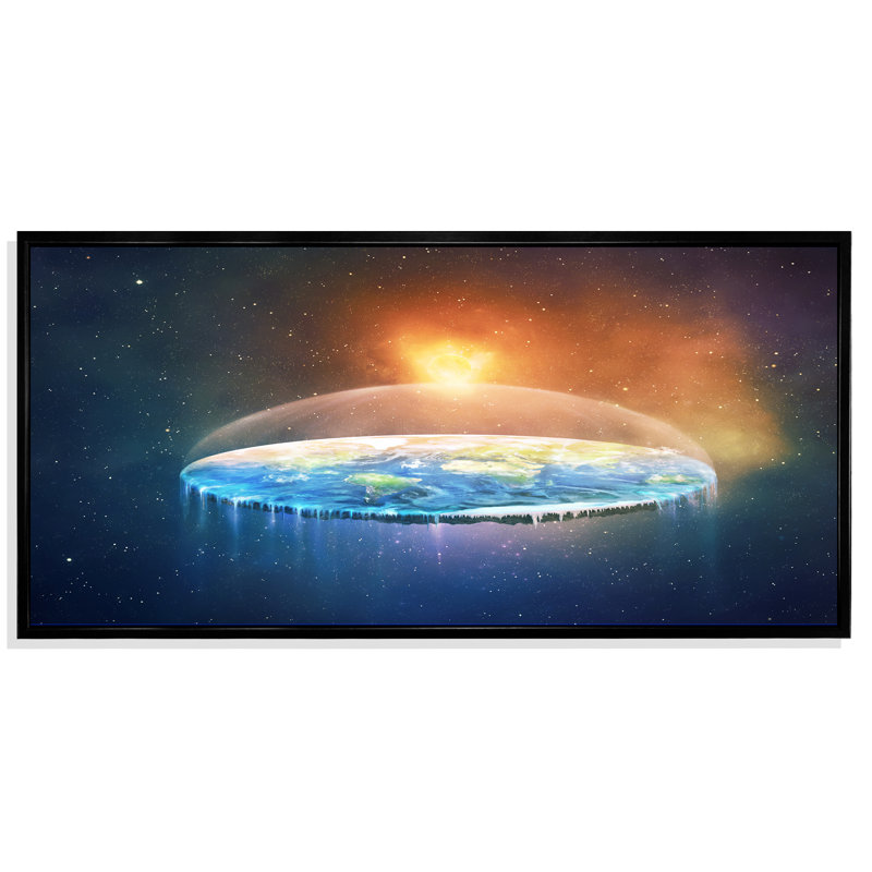 «Over Earth Flat Space», impression sur toile, Cadre noir, H 8 po x l 12 po x P 1 po