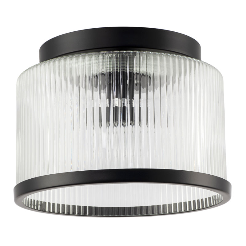 Glass Semi Flush Mount, Matte Black