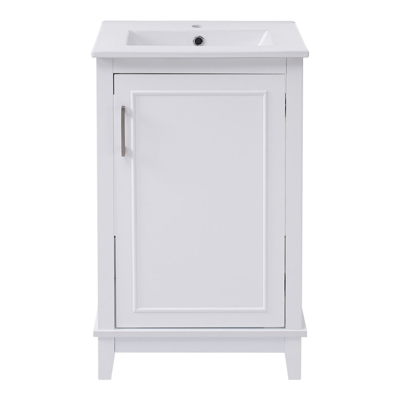 Meuble-lavabo simple avec plateau 20 po Jaivyon, Blanc