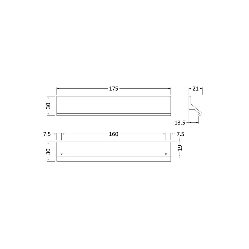 Profile 16cm Centre Bar Handle, Matt Black