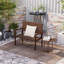  Patio Loveseat All Weather Bench With Solid Rubber Wood Frame&hand Woven Pu Leather