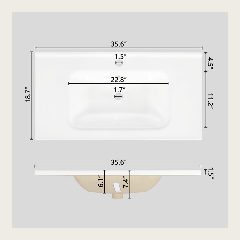 36" Bathroom Vanity Sink with Motion-Sensor Lighting, Patterned Glass & Farmhouse Storage Cabinet, White