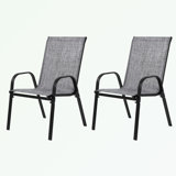 2 Piece Patio Chairs with Armrest and High Backrest