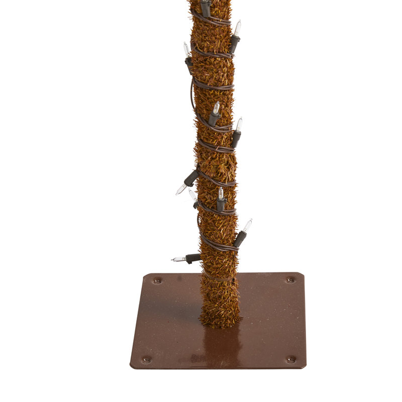 Arbre de Noël vert à plumes tropicales avec lumières DEL, H 5 pi