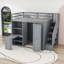 Lit mezzanine avec garde-robe, bureau et tablettes-5461742