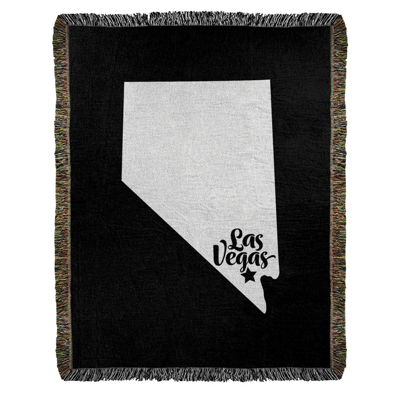 Jeté en coton tissé las vegas nevada, l 37 po x L 52 po, Noir