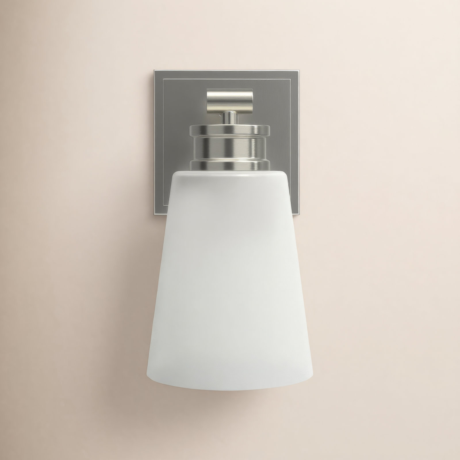 Single Light Dimmable Armed Sconce, Nickel