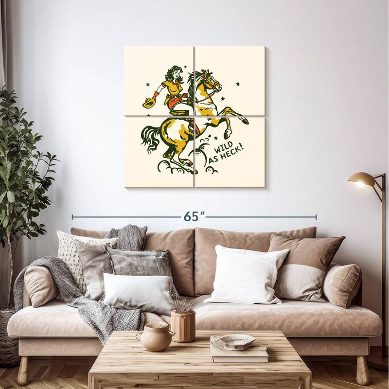 Lelar Western Wild As Heck, 38" H x 38" W