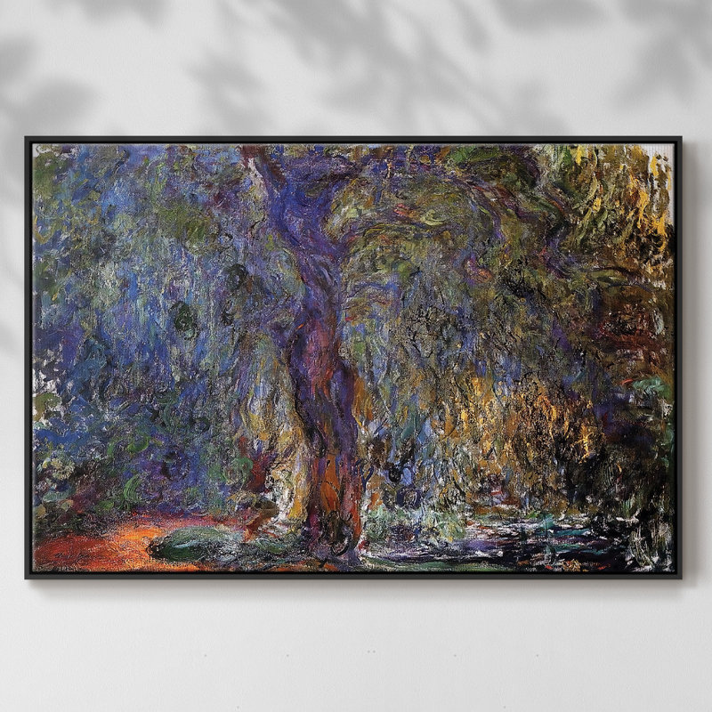 «Weeping Willow 3», reproduction d'art sur toile encadrée, H 27 po x l 41 po x P 2 po, Black