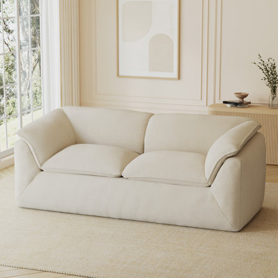  88" Chenille Upholstered Boneless Sofa with Ergonomic Curved Design