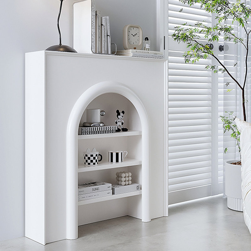 Black Solid Wood Freestanding Fireplace