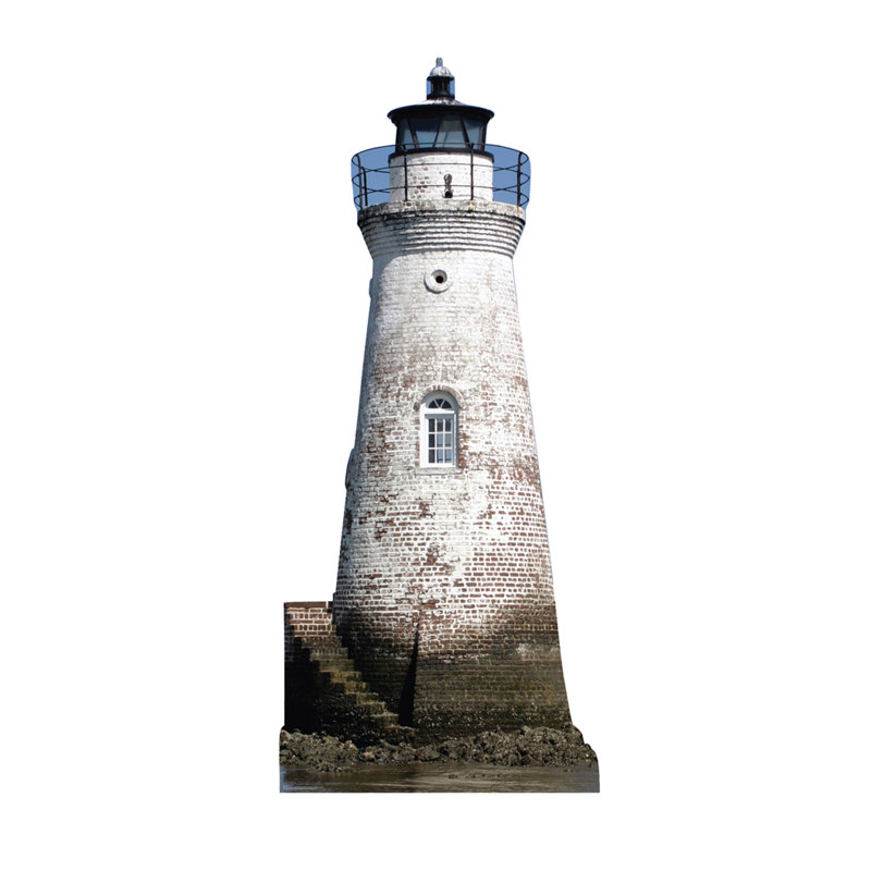 88'' White and Brown Lighthouse Cardboard Standup