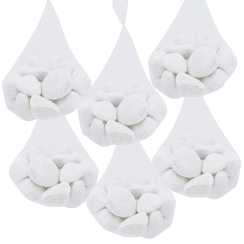 5lbs Stone Pebbles - Set of 6 - White