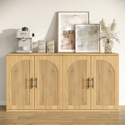 Corvis 62.8" Inch Modern Sideboard,Buffet Cabinet with Adjustable Shelve&Fluted Door Design for Dining Room&Kitchen