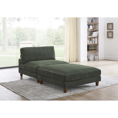 Upholstered Slipper Chair with Ottoman