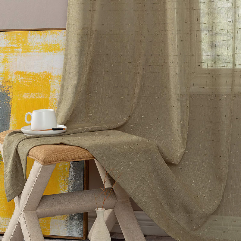 Voilage pour rideaux, Taupe, l 52" x L 63"