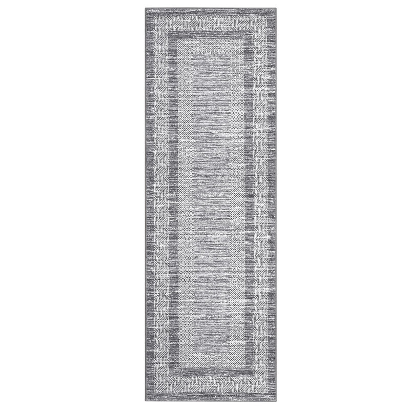 Randolph Machine Washable Rug Non-Shedding Rug for Living Room Bordered Design Modern Rug Soft Fluffy Pile Throw Rug Indoor Carpet Ultra-Thin Floor Cover for Bedroom Hallway Dining Room Kitchen Office Playroom