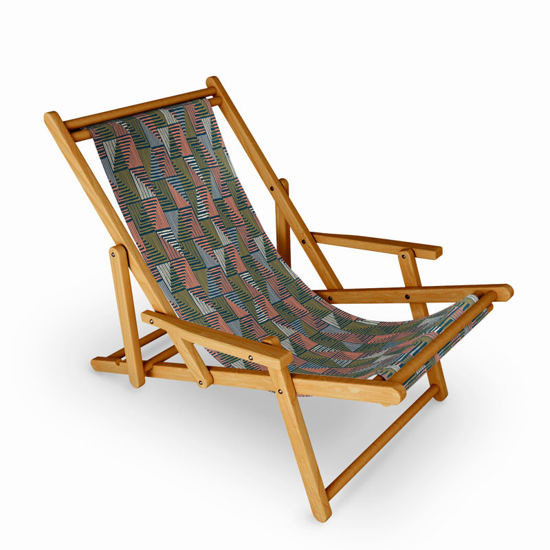 Folding Beach Chair, Black/Pink/Blue