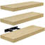  Ensemble de 3 tablettes flottantes 16 po avec fixation invisible en érable