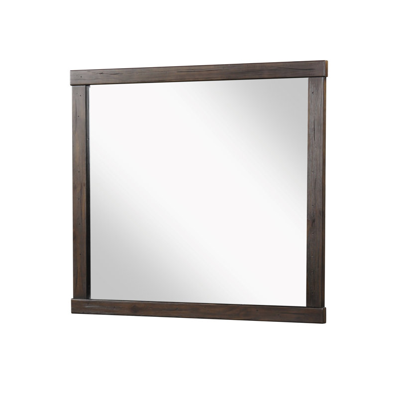 Miroir carré avec chêne noueux, miroir