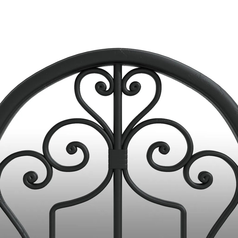 Abdul-Nafi Metal Flat Wall Mirror, 100cm H x 45cm W, Black