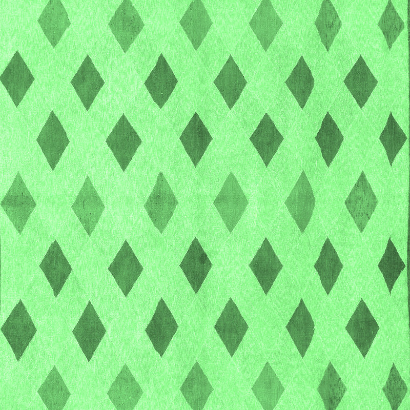 Tapis à motif abstrait vert émeraude 807, Carré 3 pi