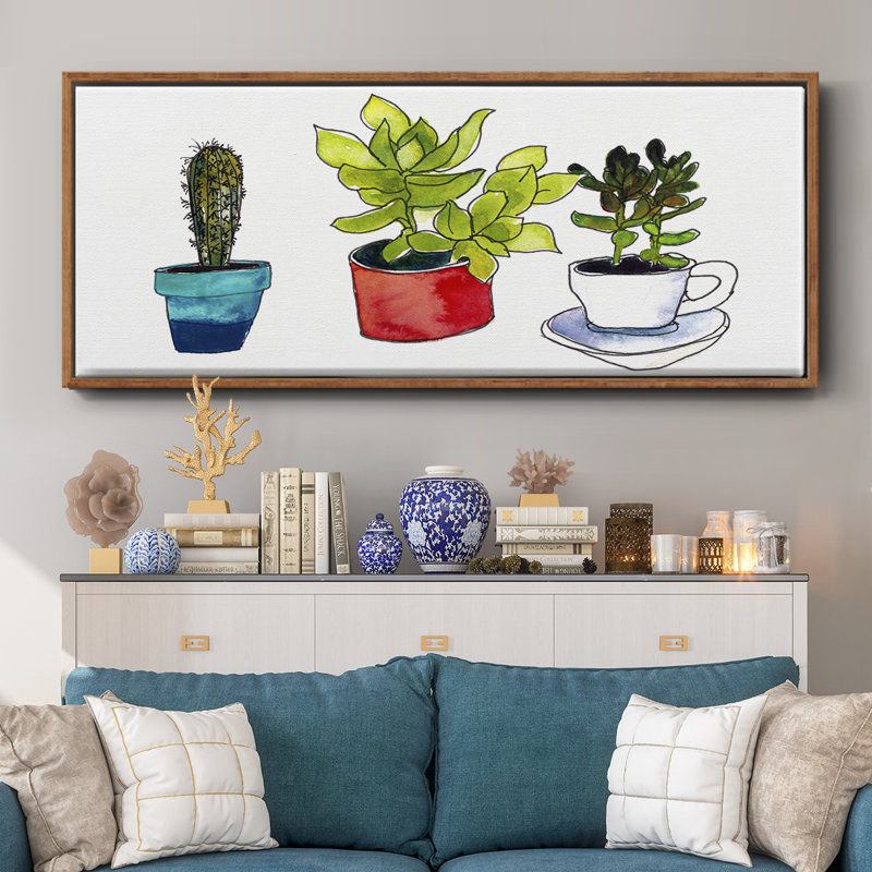 Vibing Succulents II- Framed Canvas