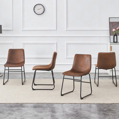 Ensemble de 4 tabourets de bar en suède, chic industriel et confortable