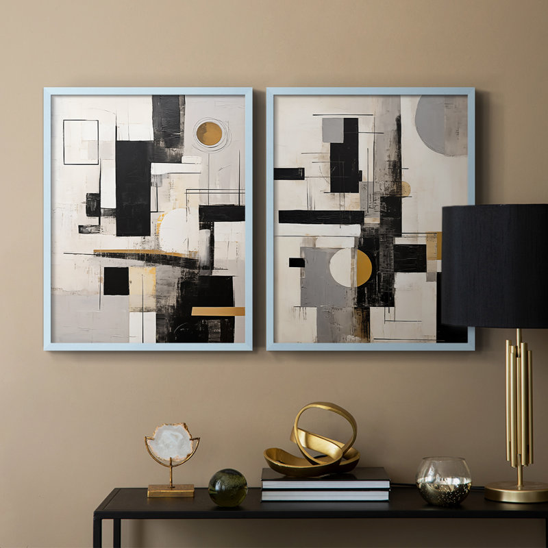 ABSTRACT Series CCCLLXXXI-1, reproduction encadrée de qualité supérieure - prête à être accrochée - aucun clou requis - aucun clou requis