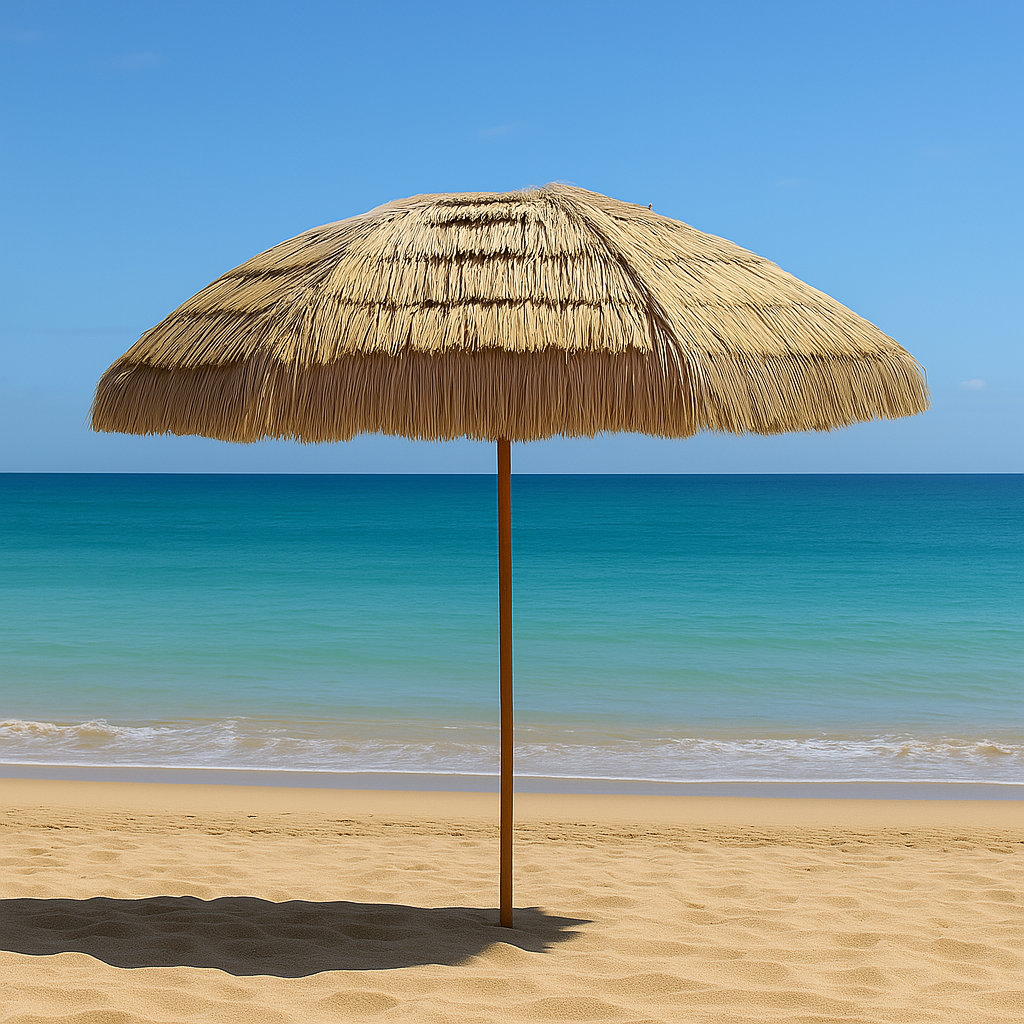 8 thatch patio tiki umbrella Vevor Thatched 8' Poolside Beach Umbrella New grain pole and natural thatch coverings 8 Foot Tiki Umbrella &