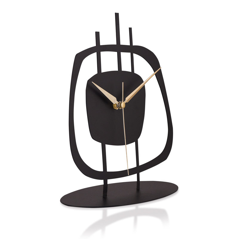 Becknell Elegant Black Decorative Clock, 8.3 x 9.1 inches | 100% Metal Construction, 0.06-inch Thickness | Silent Mechanism, Operates on 1 AA Battery (Not Included) | Perfect for Home or Office Decor, Timeless Design