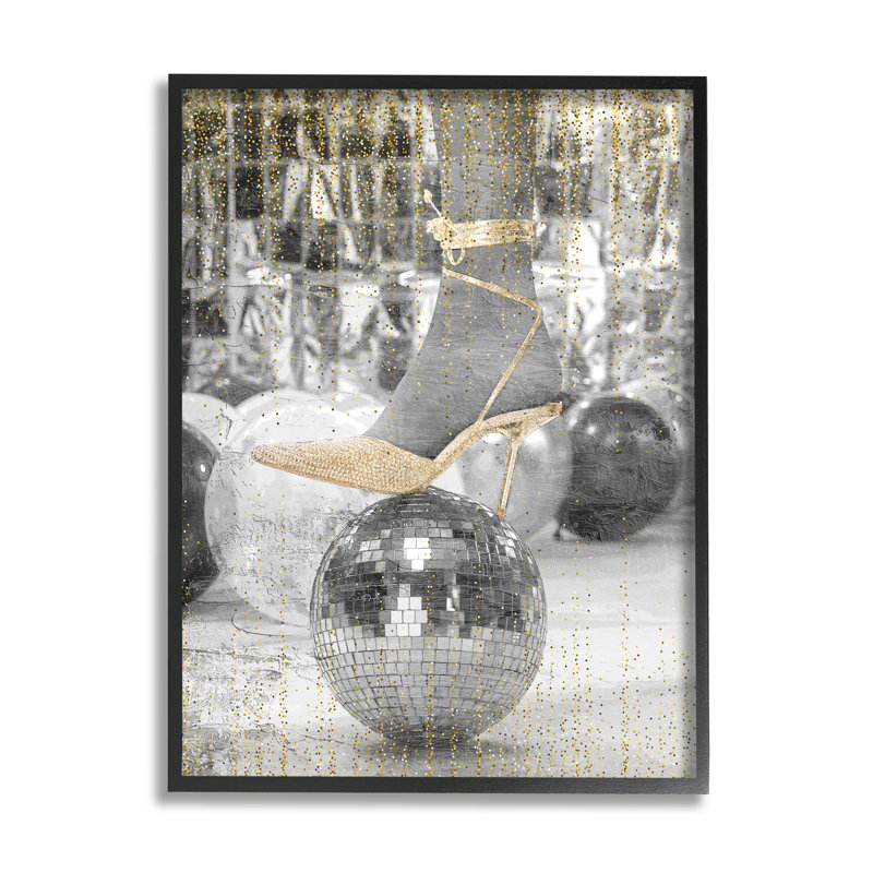 Boule disco Az-613-Glam Heels, Giclée encadrée noir minuit, H 20 po x l 16 po x P 1,5 po