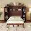 Lit escamotable, lit escamotable avec 2 garde-robes et tablette de rangement-2031767967-2031767965