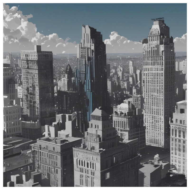 Couvertures New York City Skyline, 50 po L x 60 po H