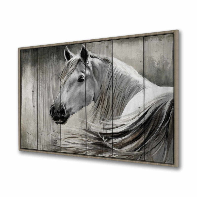 Rustic Horse Framed Canvas | Farm Animal Decor for Bedroom