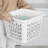 1.5 Bushel White Plastic Laundry Basket, BPA-Free, Stackable with Handles