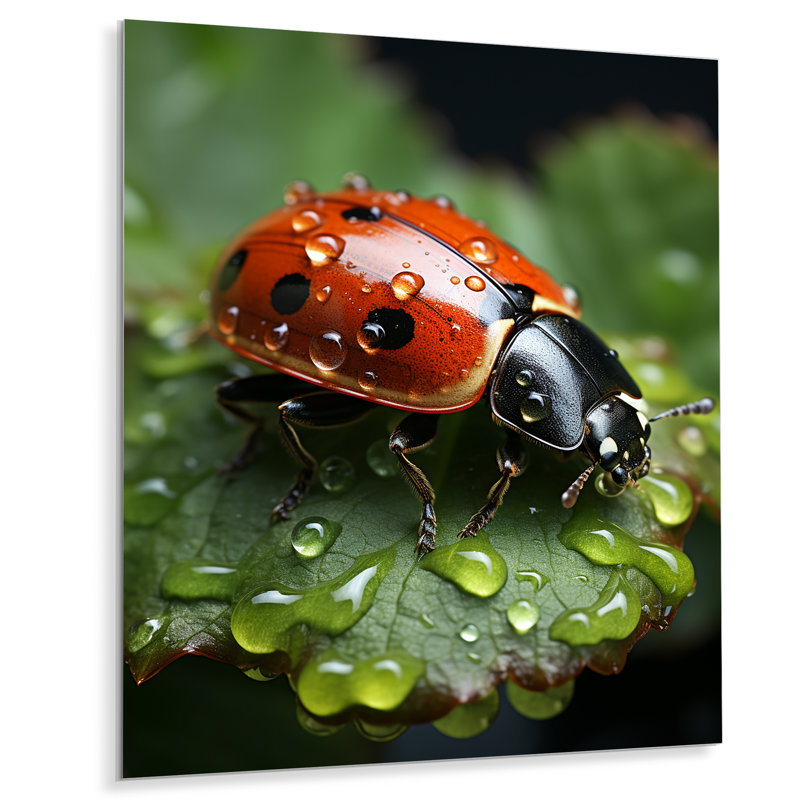 Animal, coccinelle II - coccinelle, art mural en métal, salon, H 32 po x l 16 po x P 1 po