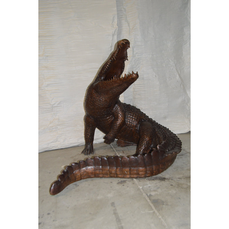 Crocodile fountain Bronze Statue -  Size: 60"L x 44"W x 44"H.