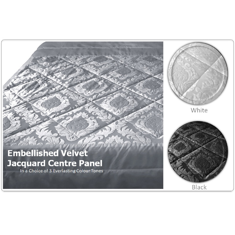 Daisie Velvet Decorative Quilted Bedspread, Silver