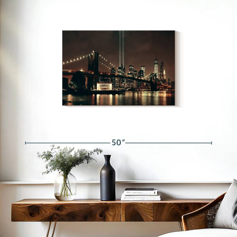 Lueur de nuit du pont Sireci Brooklyn, H 20 po x l 30 po
