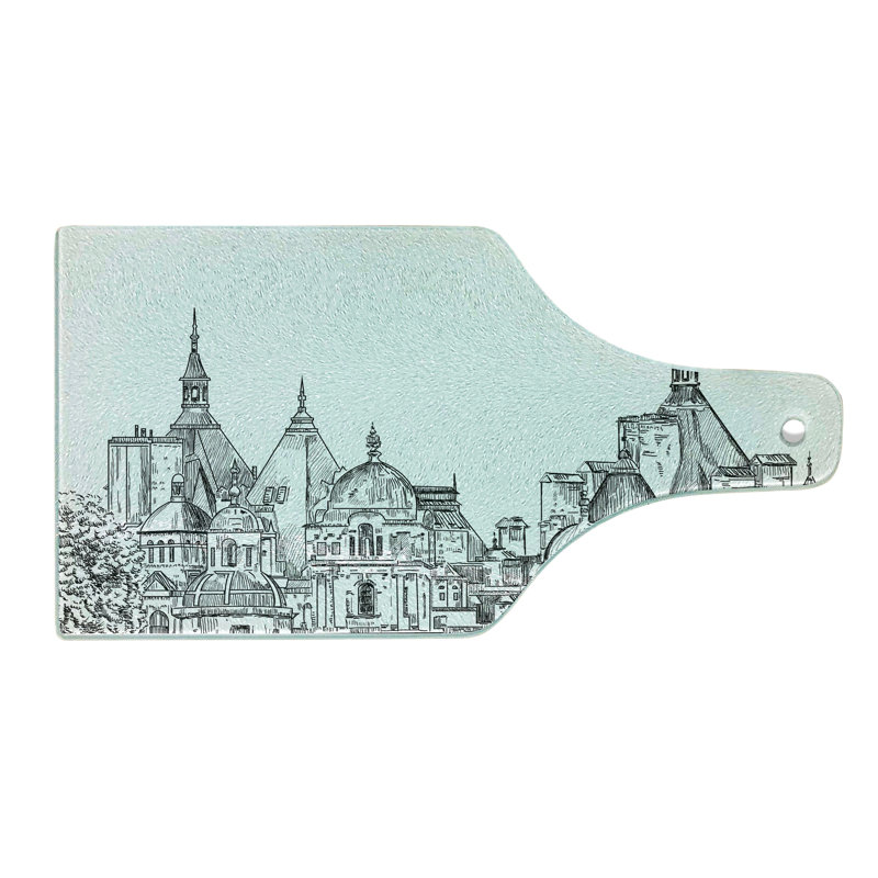 Planche à découper moderne en verre trempé Ambesonne