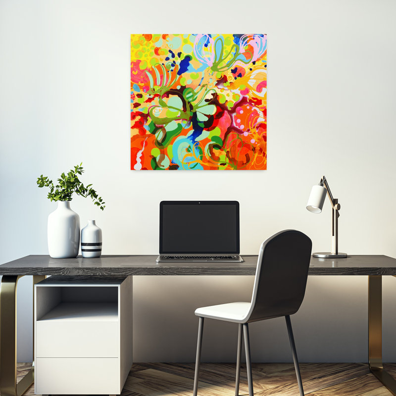 Skylark, art abstrait contemporain, H 18 po x l 18 po